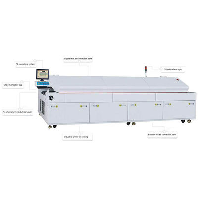 Βιομηχανική SMD SMT μηχανή συγκόλλησης με επανερχόμενο ρεύμα PLC έλεγχο πλάτος PCB 400 mm